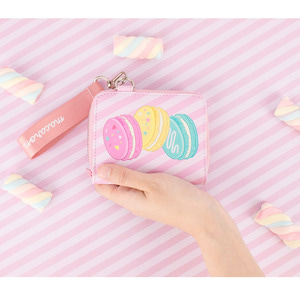 마카롱 핑크 스트랩 가벼운 지갑 WH0564